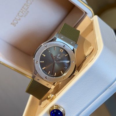 Hublot Lady 33mm Swiss Ronda Quartz Movement Silver/Rose Gold Case Watch